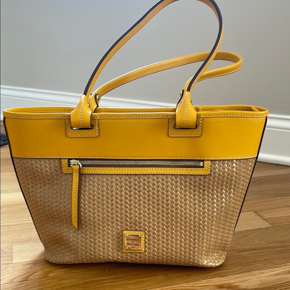 Dooney & Bourke Yellow and Tan Structured Tote - Picture 2 of 7